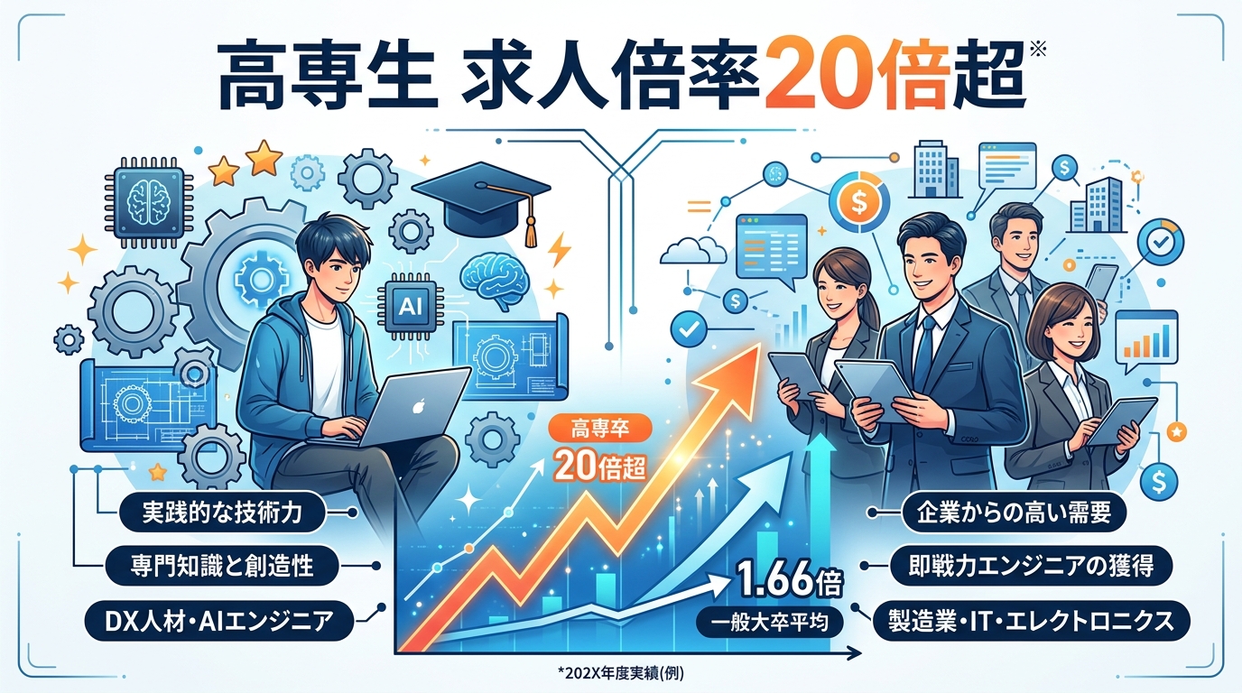 【2026年】高専生の求人倍率20倍超という衝撃｜「高専に通っていた社労士」が語る、中小企業が今すぐ考えるべき採用戦略